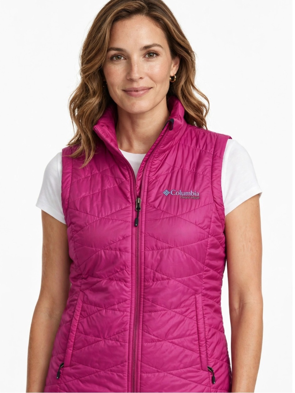 Columbia Women's Omni-Heat Omni-Shield Quilted Puffer Vest Pink Size M